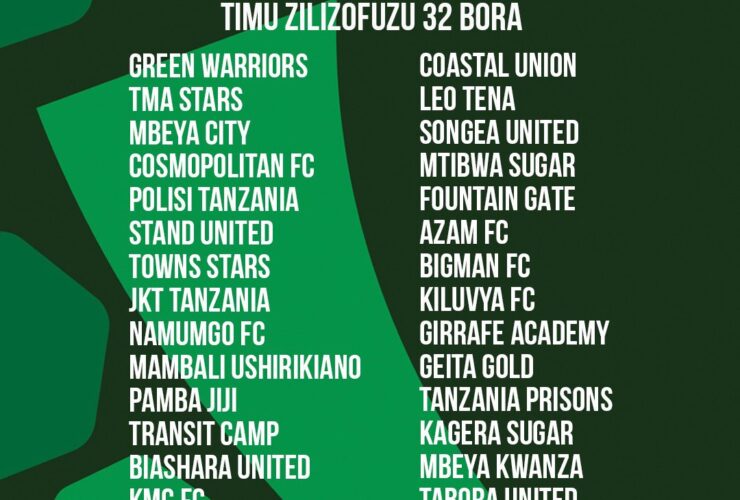 Timu zilizofuzu 32 Bora CRDB Bank Federation Cup